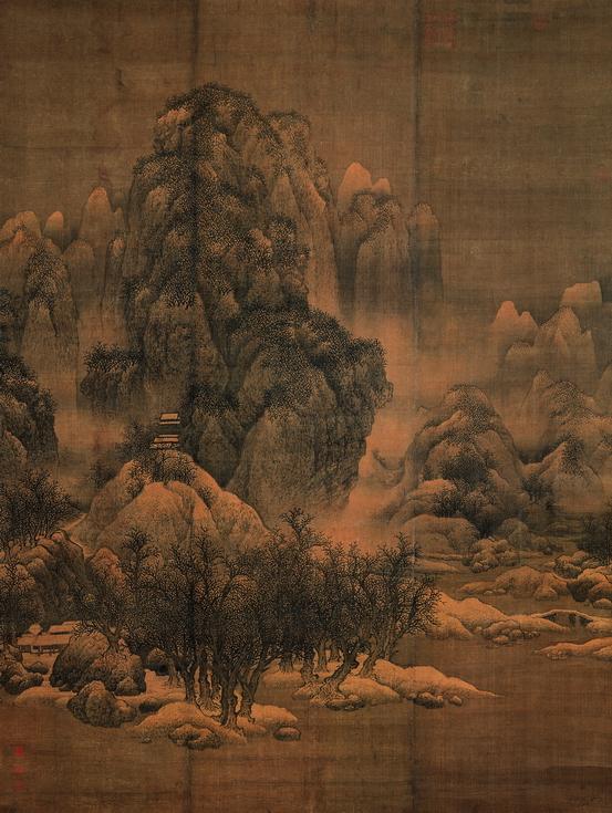 雪景寒林图轴